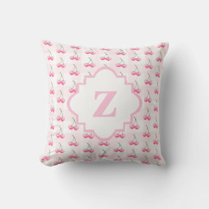 Coussin Aquarelle rose mignonne Cerise En vichy Motif