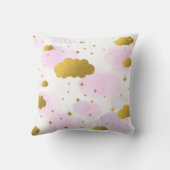 Coussin Aquarelle rose Nuages Gold Stars Sky (Verso)