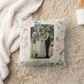 Coussin Aquarelle rose pâle Photo Mariage floral (Couverture)