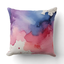 Aquarelle rose violet et bleu abstrait