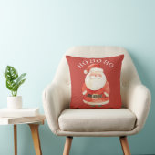 Coussin Aquarelle Santa Claus HO HO HO mignon Noël Rouge (Chaise)