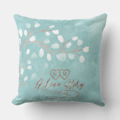 Coussin Aquarelle Snowdrops Mariage Turquoise/cuivre ID726 (Recto)