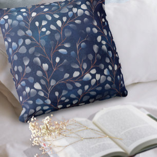 Coussin Aquarelle Snowdrops Motif Navy/Copper ID726