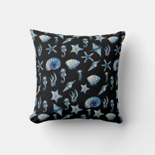 Coussin Aquarelle sous le Motif de mer