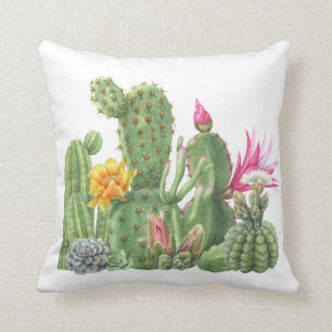 Coussin Aquarelle Succulent Cactus jardin Désert