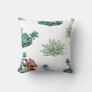 Coussin Aquarelle succulent sans soudure motif, echeverie