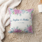 Coussin Aquarelle Succulents Mariage personnalisé (Couverture)