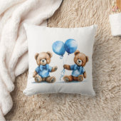 Coussin Aquarelle Teddy Bear Twin Boys (Couverture)