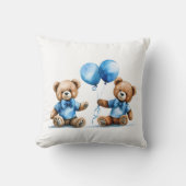 Coussin Aquarelle Teddy Bear Twin Boys (Recto)