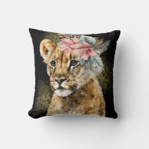 Aquarelle Tiger Floral Art