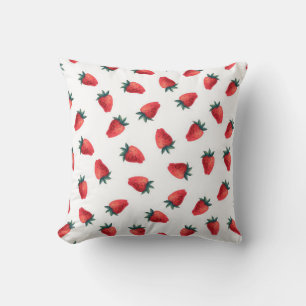 Coussin Aquarelle transparente motif avec fraises