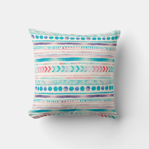 Coussin Aquarelle transparente Patte ornementale tribale e