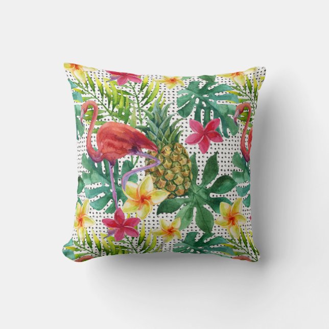 Coussin Aquarelle tropicale (Recto)