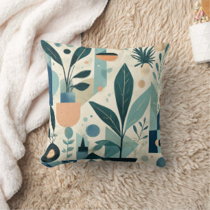 Coussin Aquarelle verdoyante Feuilles botaniques Jeu d'ore