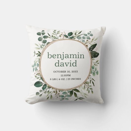 Coussin Aquarelle verdoyante Feuilles de naissance Statist (Recto)