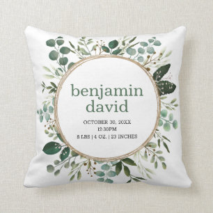 Coussin Aquarelle verdoyante Feuilles de naissance Statist