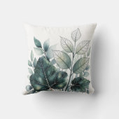 Coussin Aquarelle verte Feuille Motif (Verso)