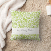 Coussin Aquarelle verte M&Mme NOM Mariage DATE Élégante (Couverture)