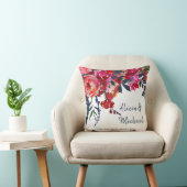 Coussin Aquarelle vibrante boho chic fleurs de marine roug (Chaise)