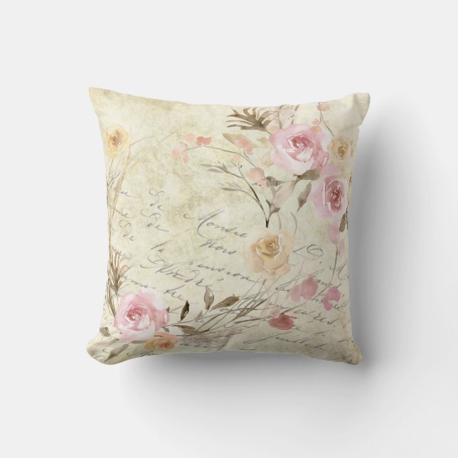 Coussin Aquarelle vintage (Recto)