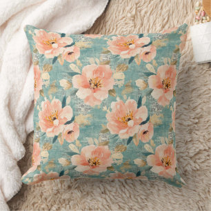 Coussin Aquarelle vintage Floral Abstrait Motif (1)