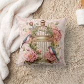 Coussin Aquarelle Vintage romantique Florale Birdcage (Couverture)