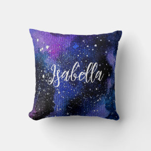 Coussin Aquarelle violet Univers