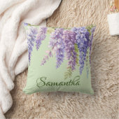Coussin Aquarelle violette glycine florale lilas botanique (Couverture)