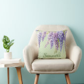 Coussin Aquarelle violette glycine florale lilas botanique (Chaise)