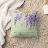 Coussin Aquarelle violette glycine florale lilas botanique (Couverture)
