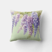 Coussin Aquarelle violette glycine florale lilas botanique (Verso)