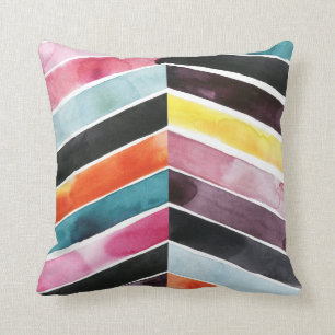 Coussin Aquarelle vive Chevron I