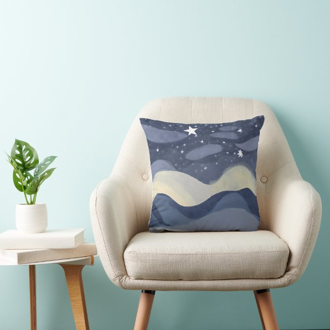 Coussin Aquarelle vive Étoile brillante Jeu d'oreiller (Créateur téléchargé)