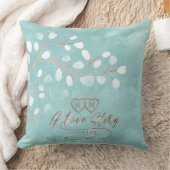 Coussin Aquarelle Wedding perce-neige sarcelle/cuivre ID72 (Couverture)