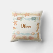 Coussin Aquarelle Whimsical Baby Sea Creats (Verso)