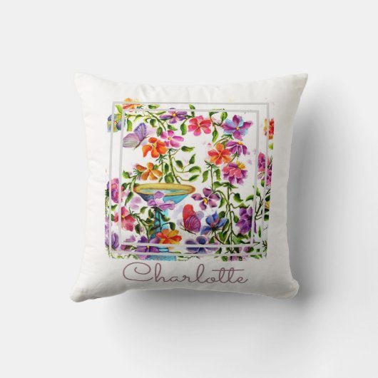 Coussin Aquarelle Whimsical Chic (Verso)