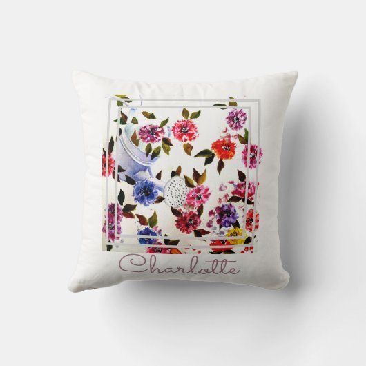 Coussin Aquarelle Whimsical Chic (Verso)