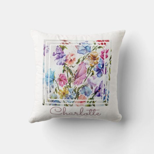 Coussin Aquarelle Whimsical Chic (Verso)