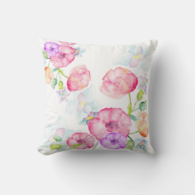 Coussin Aquarelles Floral Design (Recto)