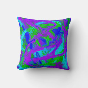Coussin Aquarelles Peacock Abstraites