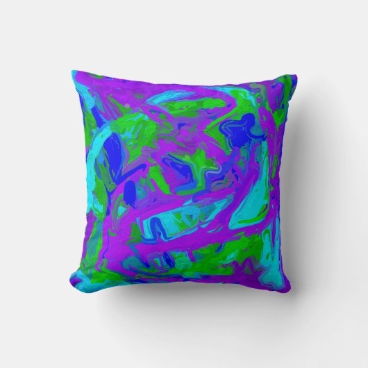 Coussin Aquarelles Peacock Abstraites (Recto)