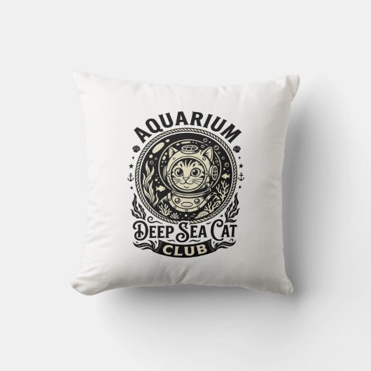 Coussin Aquarium Chat de mer profond Graphique de chat drô (Recto)