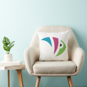 Coussin aquarium coloré dessin d'illustration poisson