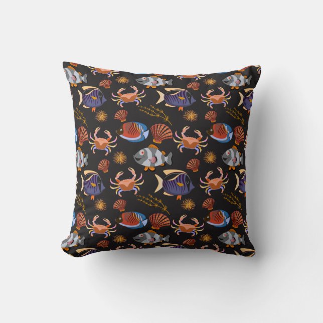 Coussin Aquatic animals | ocean underwater life (Recto)
