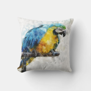 Coussin Ara aquarelle