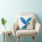 Coussin Ara bleu en vol (Chaise)