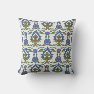 Coussin Arabe Traditionnel : Carrelage Iznik sans couture.