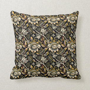 Coussin Arabesque floral foncé de William Morris