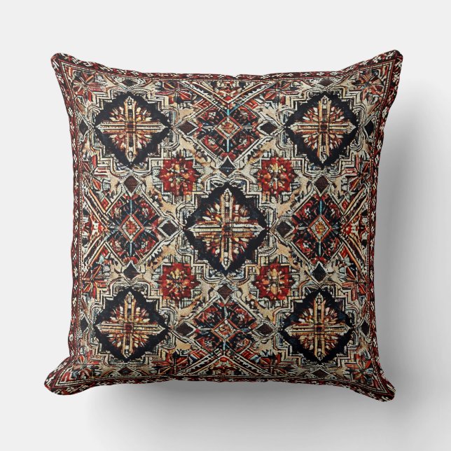Coussin 🌸Arabesque Multicolore Géométrique pour la Maison (Recto)