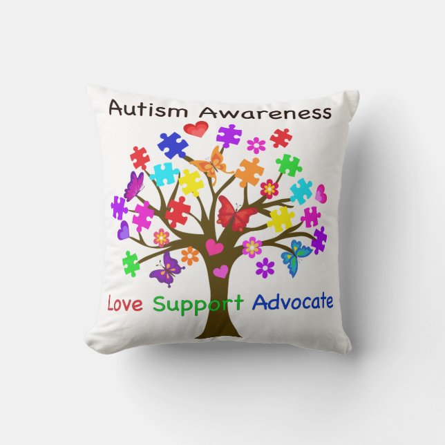 Coussin Arborescence des sensibilisations sur l'autisme (Recto)